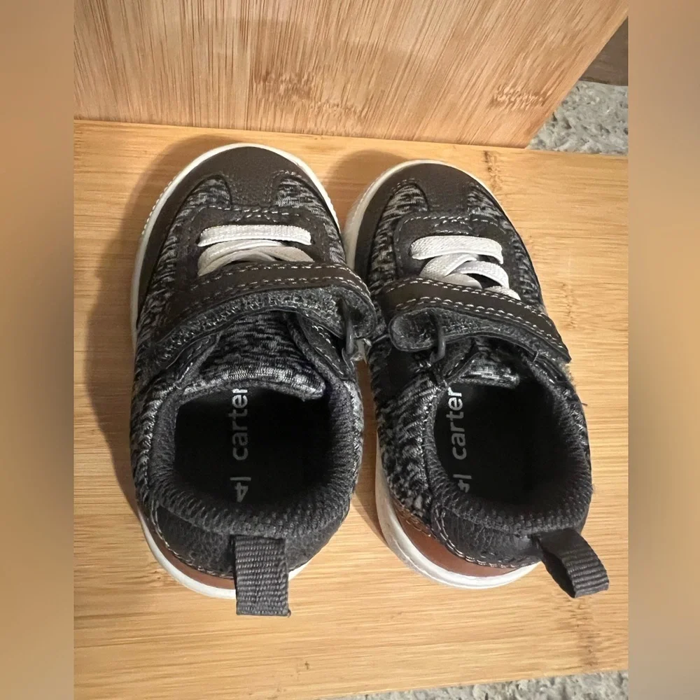 Carter's Gray and White Knit Toddler Sneakers